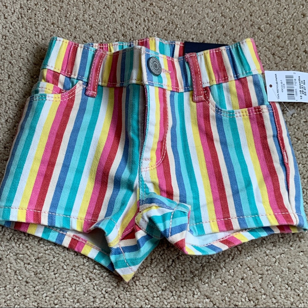 NWT Gap Rainbow Denim Shorts 12-18m